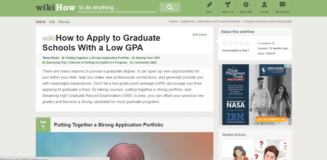WikiHow - Graduates schools with low gpa