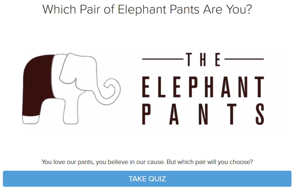 elephant-pants-quiz-ecommerce-lead-generation-campaigns
