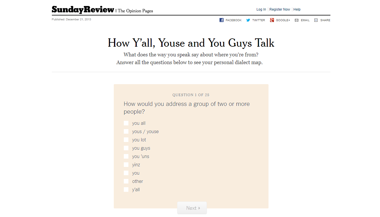 new york times party quiz