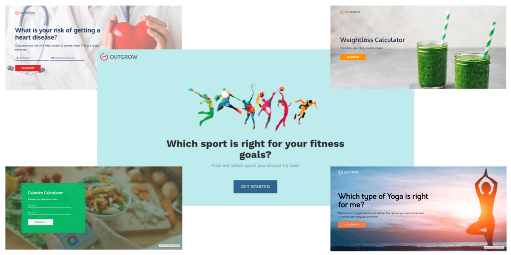 some pre-made calculators and quizzes for the health & fitness industry: