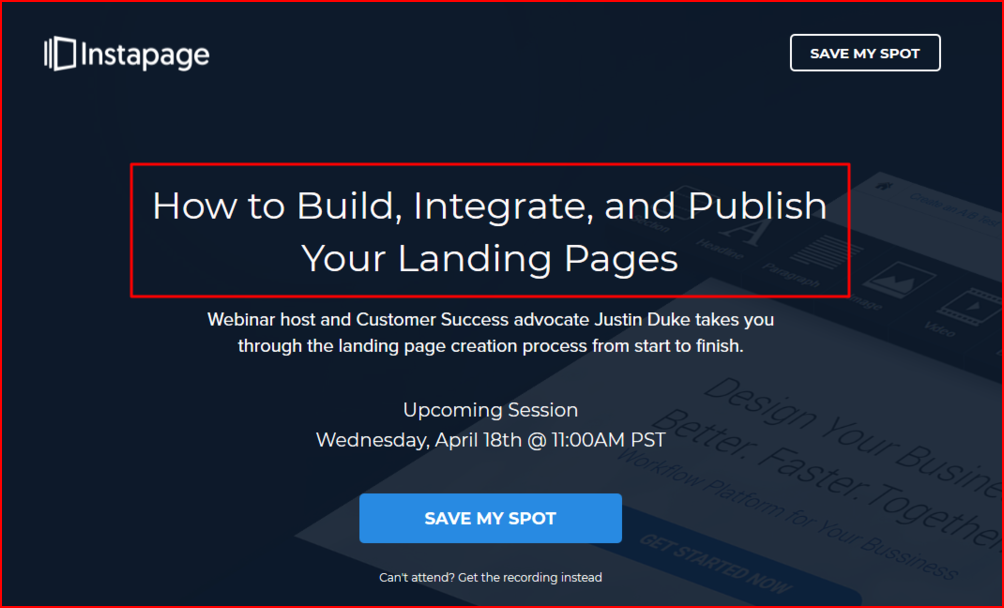 High converting landing pages