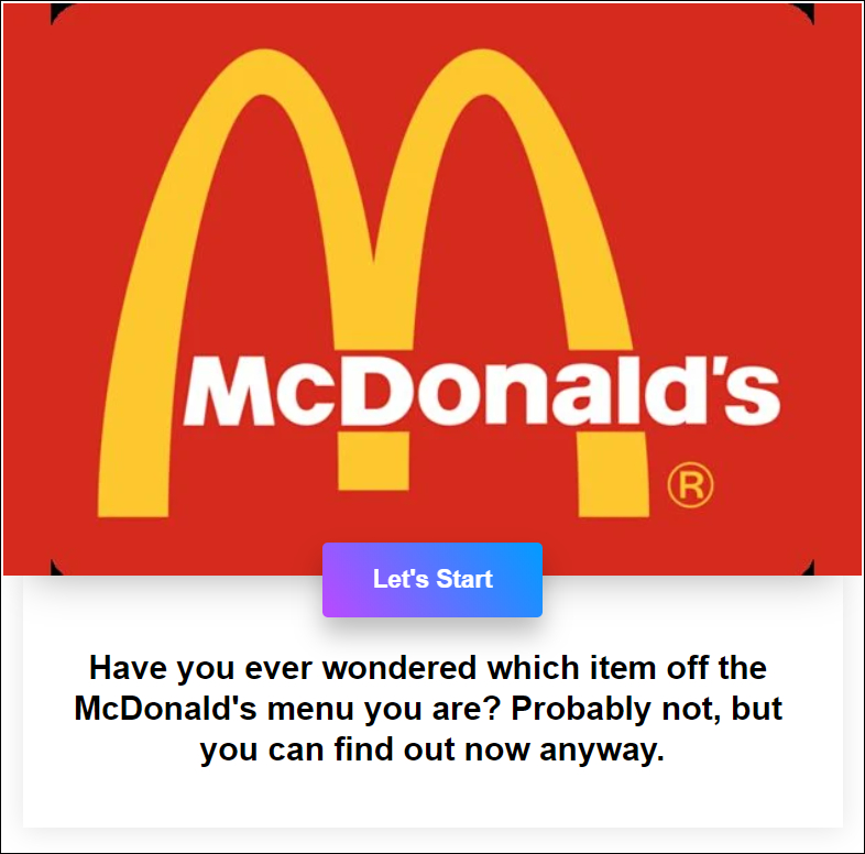 Which item are you on McDonald’s menu?