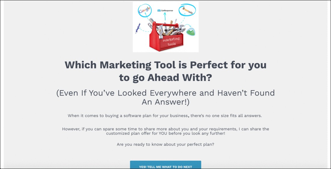 Interactive quiz- marketing tool