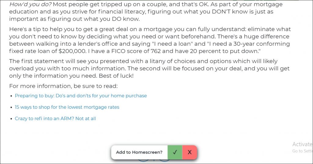 Mortgage Quiz