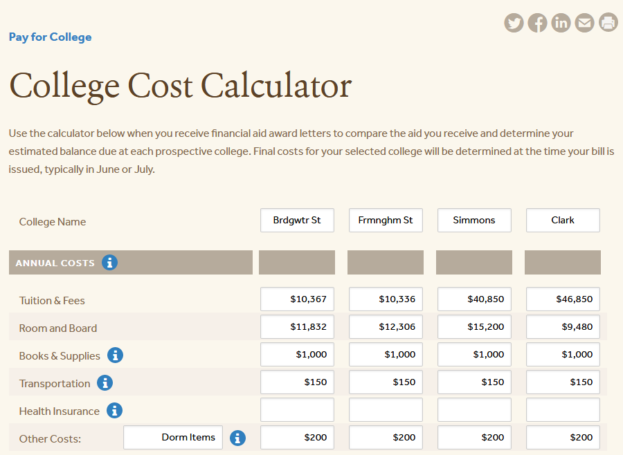 College-Cost-Calculator
