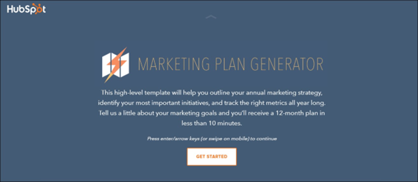 HubSpot's marketing plan generator