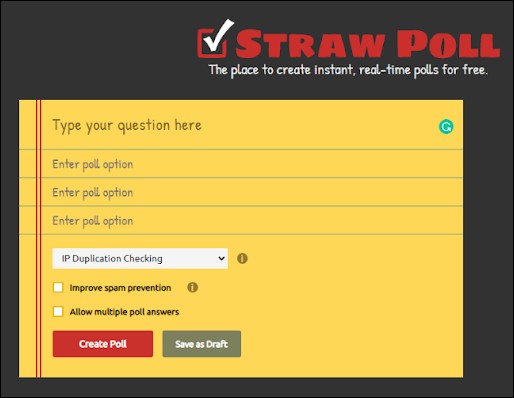 online poll makers - Straw Poll