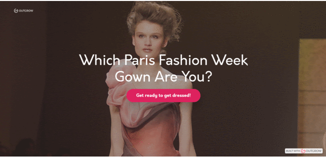 Paris fashion week gown personality test