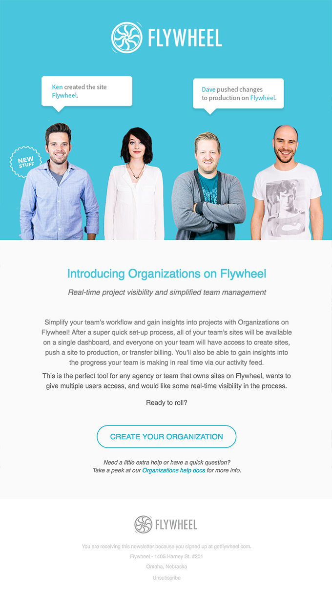 Flywheel email example 