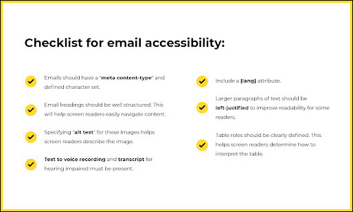 email accessibility checklist