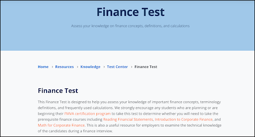 Finance Test
