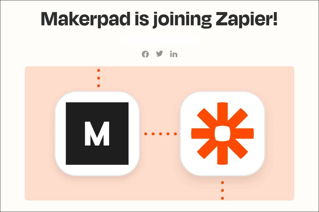 Zapier Buying Makerpad