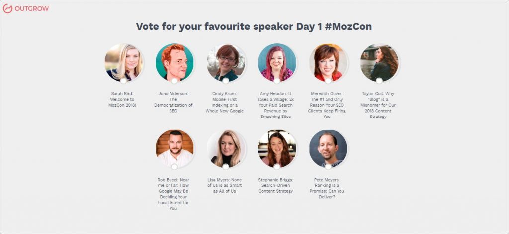 MozCon speakers poll