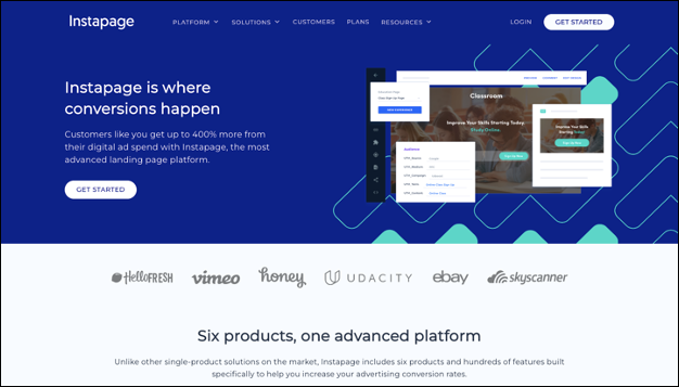 instapage homepage