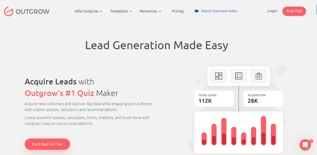 Add lead generation form  to collect data of your potential customers