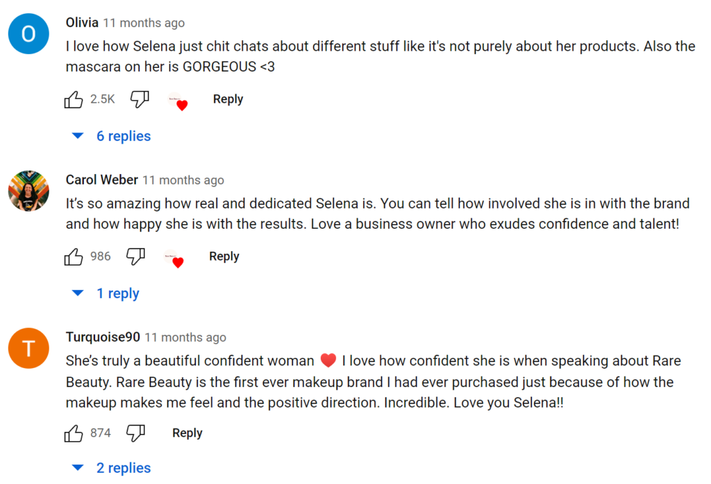 comments from Selena Gomez GRWM