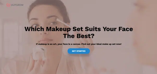 Outgrow's makeup recommendation quiz