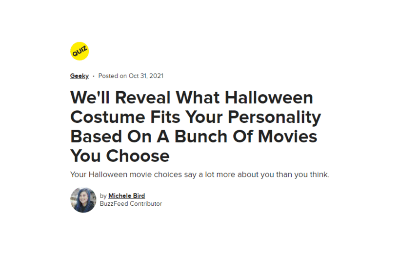 Halloween Costumes Quiz