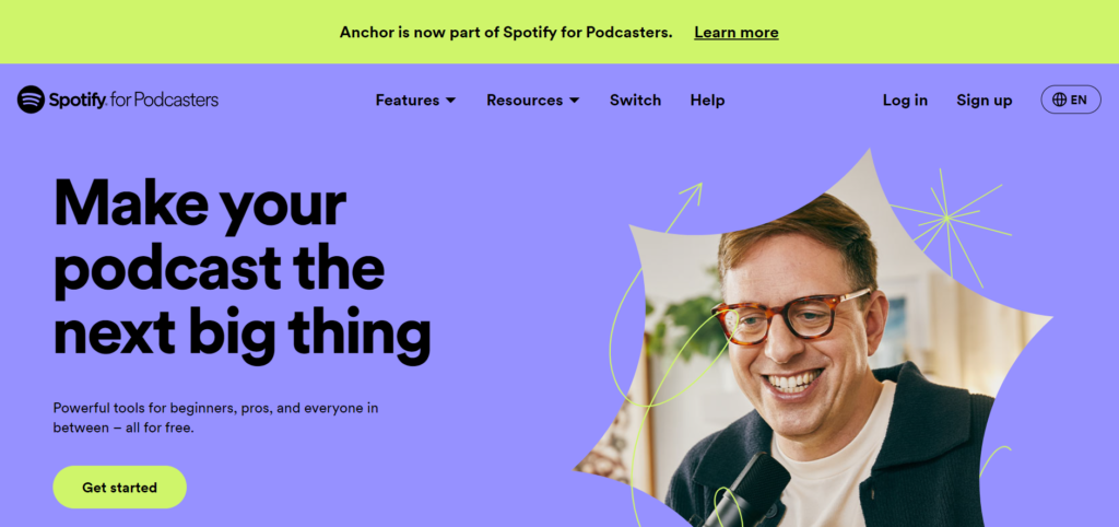 Anchor Spotify login page