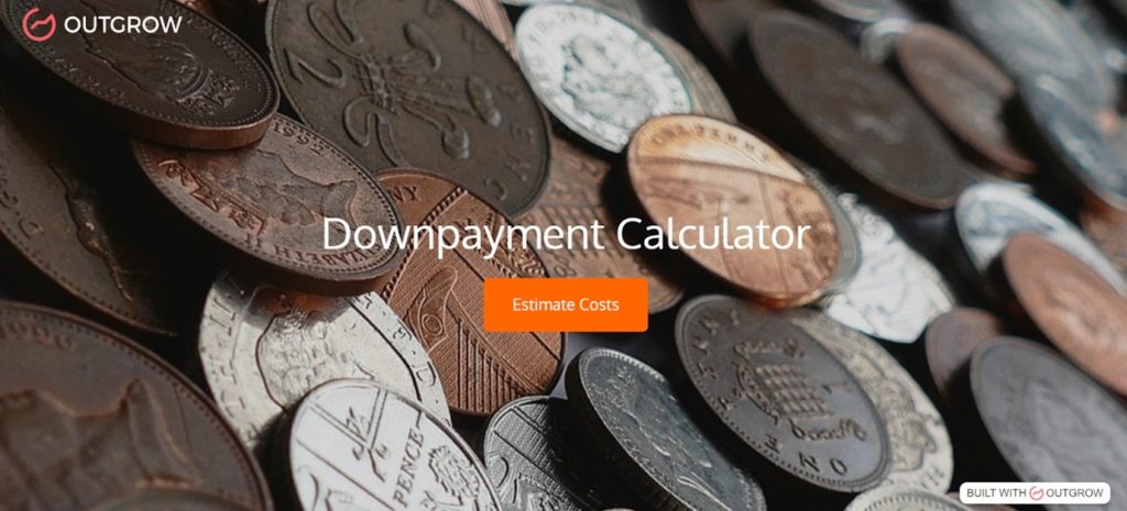 Outgrow's down-payment calculator