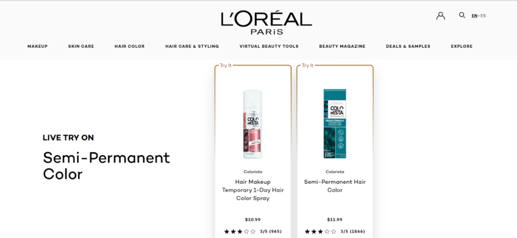 L'Oréal Hair Color Genius app