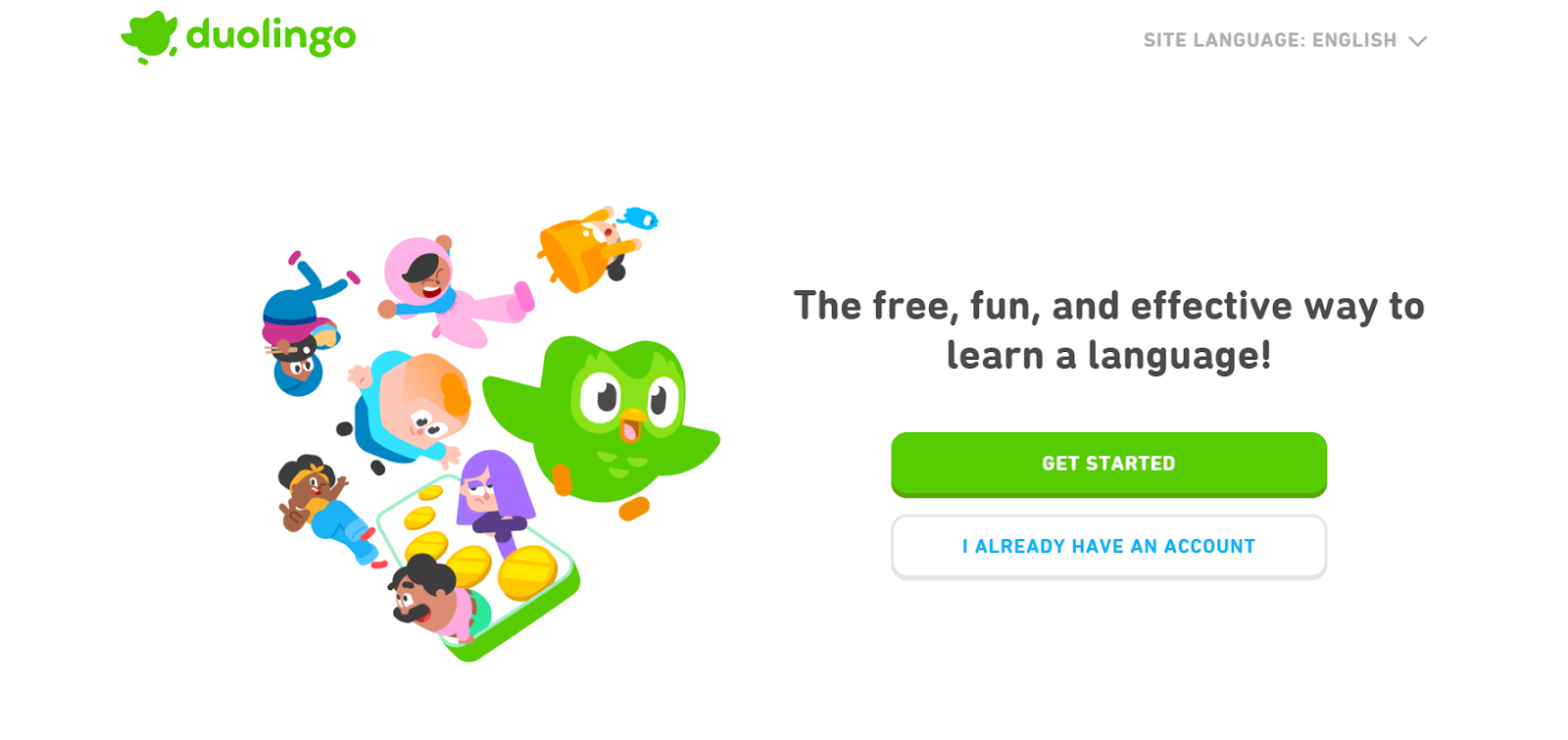 Duolingo homepage