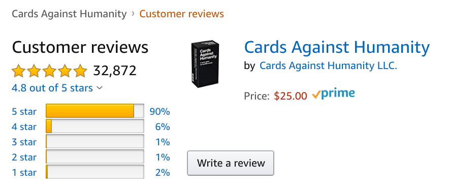 Amazon's customer reviews