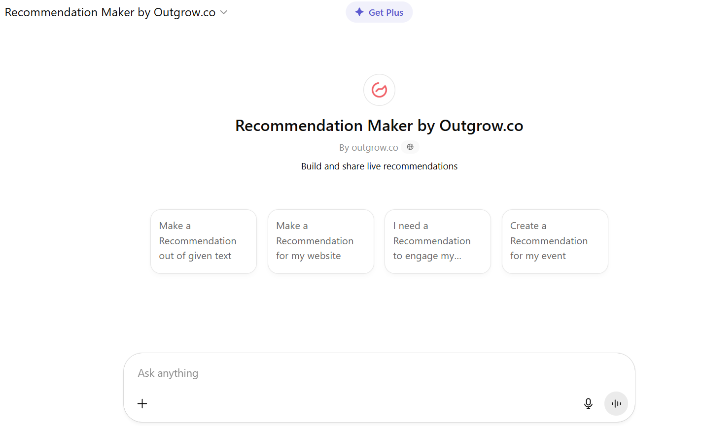 Recommendation Maker by Outgrow.co