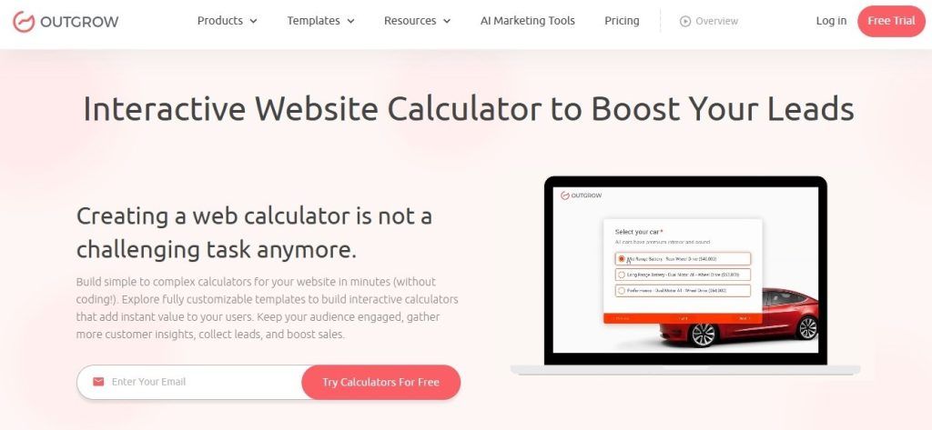 outgrow calculator maker