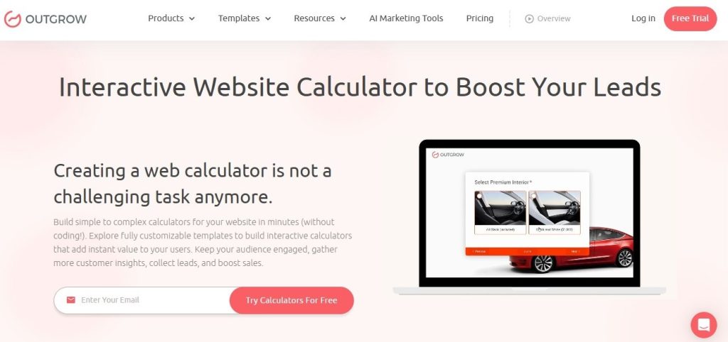 Outgrow calculator maker