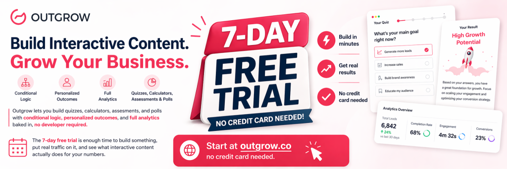 outgrow free trial- interactive content marketing