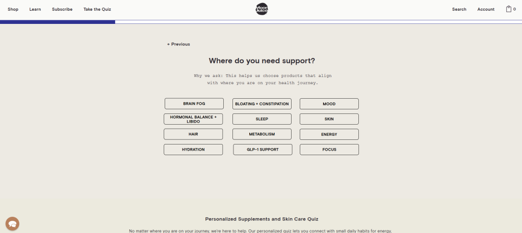 product recommendation quiz