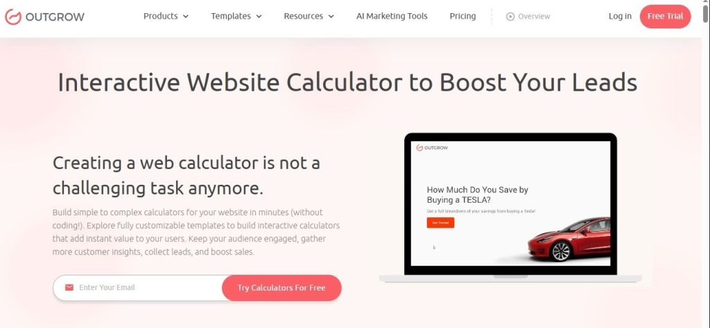outgrow calculator builder