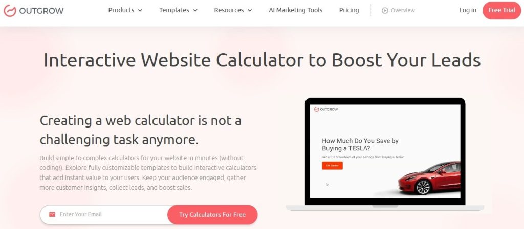 interactive website calculator